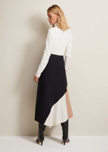 Phase Eight Zelaina Asymmetric Skirts Navy Canada | NZXBEW-502